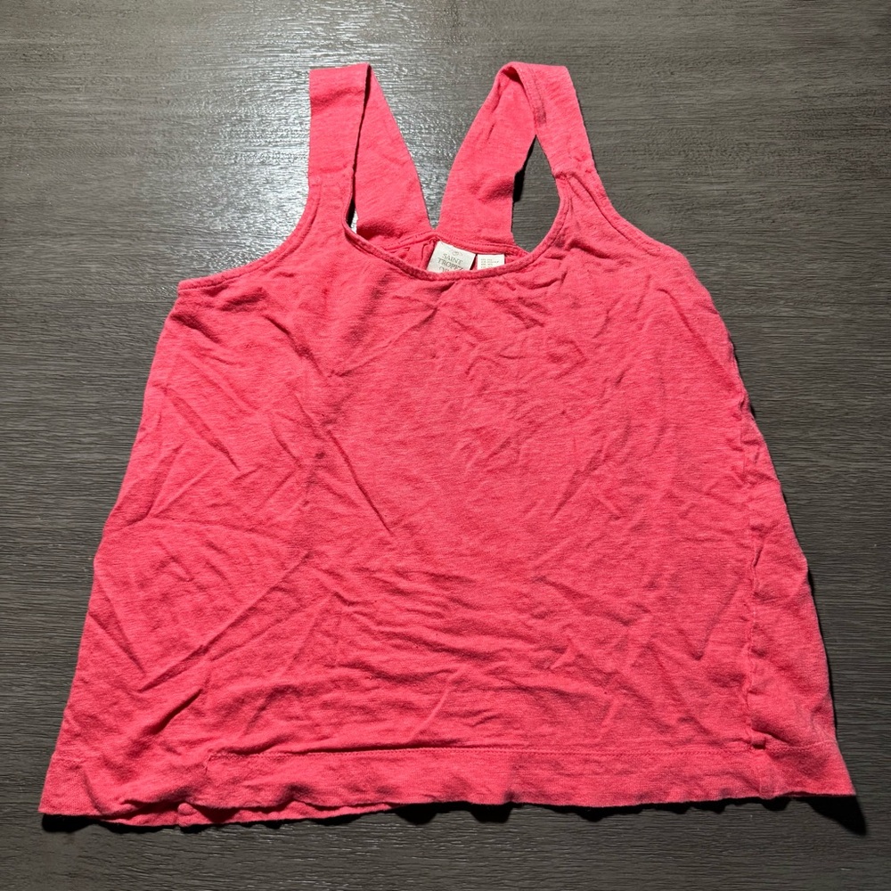 Saint Tropez Linen Coral Pink Top Tank XS